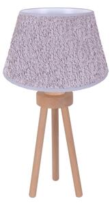 Duolla - Stolná lampa BOUCLE 1xE27/15W/230V pr. 28 cm šedá/drevo