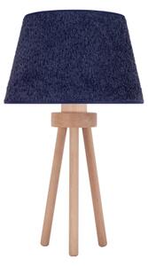 Duolla - Stolná lampa BOUCLE 1xE27/15W/230V pr. 28 cm modrá/drevo