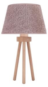 Duolla - Stolná lampa BOUCLE 1xE27/15W/230V pr. 28 cm hnedá/drevo
