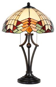 Stolná lampa 5961 Tiffany vzhľad s farebným sklom