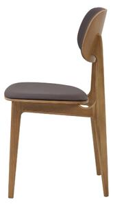 Drevená stolička Verde rustic s hnedou koženkou