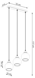 Sollux SL.1142 - Luster na lanku ALINO 3xE27/60W/230V čierna