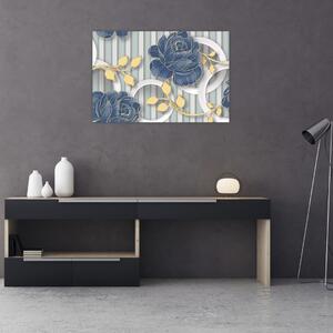 Obraz - Ruže a kruhy (90x60 cm)