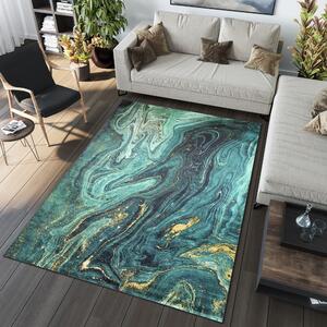Trendový koberec v zelených a modrých odtieňoch Zelená Šírka: 80 cm | Dĺžka: 150 cm