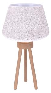 Duolla - Stolná lampa BOUCLE 1xE27/15W/230V pr. 28 cm biela/drevo