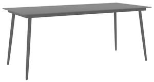 Záhradný jedálenský stôl čierny 190x90x74 cm oceľ a sklo