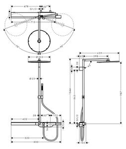 Axor Showerpipe - Sprchový systém, termostatická batéria, chróm, HG 27984000