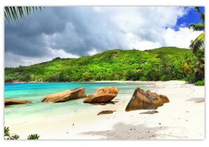 Obraz - Seychely, pláž Takamaka (90x60 cm)