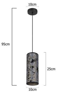Luster na lanku AVALO 1xE27/60W/230V šedá/čierna