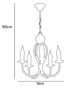 Luster na reťazi ARTHUR 5xE14/40W/230V