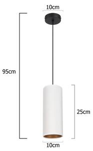 Luster na lanku AVALO 1xE27/60W/230V biela/medená