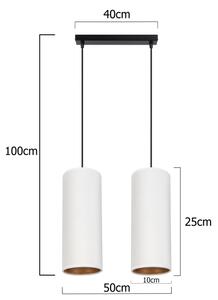 Luster na lanku AVALO 2xE27/60W/230V biela/medená
