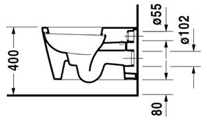 Duravit Starck 1 - Závesné WC, 410 x 575 mm, biele 0210090064
