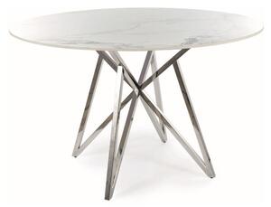 Jedálenský stôl MURANO, 120x76, biela/strieborná