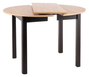 Jedálenský stôl DANTE, 102-142x75 dub artisan/čierna
