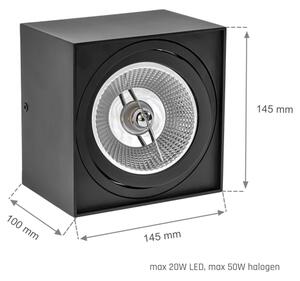 Bodové svietidlo CHLOE AR111 1xGU10/50W/230V hranatý čierna