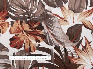 Biante Bavlnený štvorcový obrus Sandra SA-441 Hnedo-tehlové kvety a listy monstery 40x40 cm