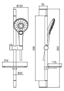 Alpi Idroterapia - sprchová súprava, ručná sprcha SELECT ø120 mm, chróm KI080