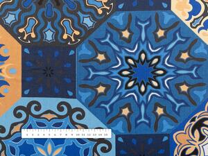 Biante Bavlnené posteľné obliečky Sandra SA-448 Modro-oranžové marocké dlaždice Jednolôžko 140x200 a 70x90 cm