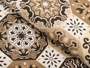 Biante Bavlnené posteľné obliečky Sandra SA-447 Hnedo-béžové marocké dlaždice Jednolôžko 140x200 a 70x90 cm