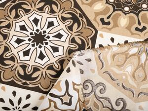 Bavlnená látka/plátno Sandra SA-447 Hnedo-béžové marocké dlaždice - šírka 160 cm