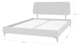 Sivá posteľ s roštom KONTREXT 160x200 cm