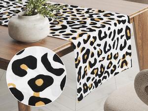 Biante Bavlnený behúň na stôl Sandra SA-409 Leopardí vzor na bielom 20x120 cm