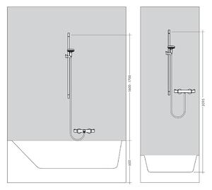 Hansgrohe Crometta - Vario sprchová súprava na stenu s termostatom Ecostat 1001 CL a sprchovou tyčou 65 cm, biela-chróm 27812400