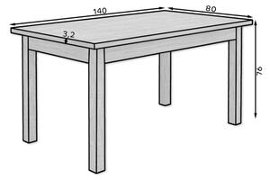 Rozkladací jedálenský stôl MAROS, 80x76x140-180, čierna/dub sonoma