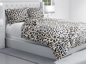 Biante Bavlnené posteľné obliečky Sandra SA-409 Leopardí vzor na bielom Predĺžené 140x220 a 70x90 cm