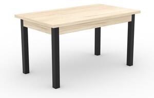 Rozkladací jedálenský stôl MAROS, 80x76x140-180, čierna/dub sonoma