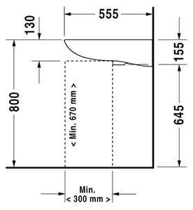 Duravit D-Code - Umývadlo, 1 otvor pre armatúru prepichnutý, 600 x 550 mm, 2312600002