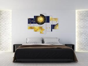 Obraz - Zlaté kruhy (150x105 cm)