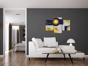 Obraz - Zlaté kruhy (90x60 cm)