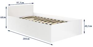 Jednolôžková posteľ Cezar III (biela) (s roštom a úl. priestorom). Vlastná spoľahlivá doprava až k Vám domov. 1069485