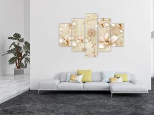Obraz - Kompozícia zlatých kvetov (150x105 cm)