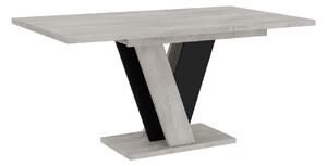 Rozkladací jedálenský stôl ANDREJ - betón / čierny