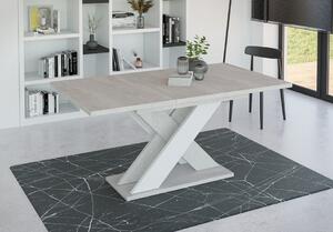 Rozkladací jedálenský stôl NIKOS - betón / biely