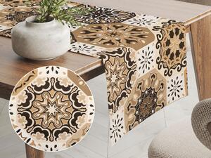 Biante Bavlnený behúň na stôl Sandra SA-447 Hnedo-béžové marocké dlaždice 20x120 cm