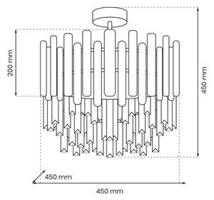 Luster na tyči ASPEN 6xE14/40W/230V zlatá