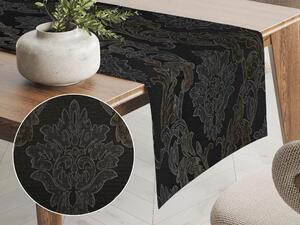 Biante Dekoračný behúň na stôl PM-081 Zámocký vzor na hnedočiernom 20x120 cm