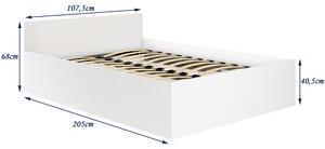 Jednolôžková posteľ Cezar (biela) (s matracom a roštom). Vlastná spoľahlivá doprava až k Vám domov. 1069527