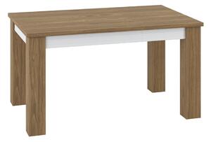 Rozkladací jedálenský stôl HANILA - 101x89, orech / lesklý biely