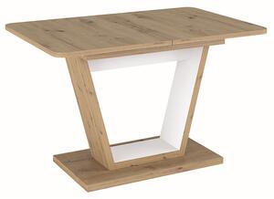Rozkladací jedálenský stôl ILIAS - dub artisan / matný biely