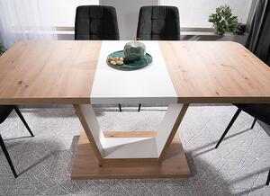 Rozkladací jedálenský stôl ILIAS - dub artisan / matný biely