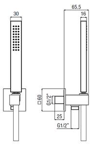Alpi - Sprchový set k podomietkovej batérii s prívodom vody a držiakom, chróm ALKl 057