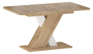 Rozkladací jedálenský stôl NICASIO - dub wotan / biely matný