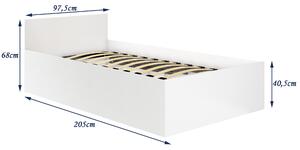 Jednolôžková posteľ Cezar III (dub sonoma) (s matracom a roštom). Vlastná spoľahlivá doprava až k Vám domov. 1069590