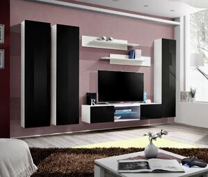 Obývací nábytok FREYA 1 - biela / čierna