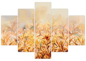 Obraz - Listy vo farbách jesene, olejomaľba (150x105 cm)